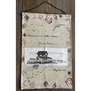 Nautical Tapestry Wall Hanging Beach House by the Sea 26x17" Ocean Home B Morgan